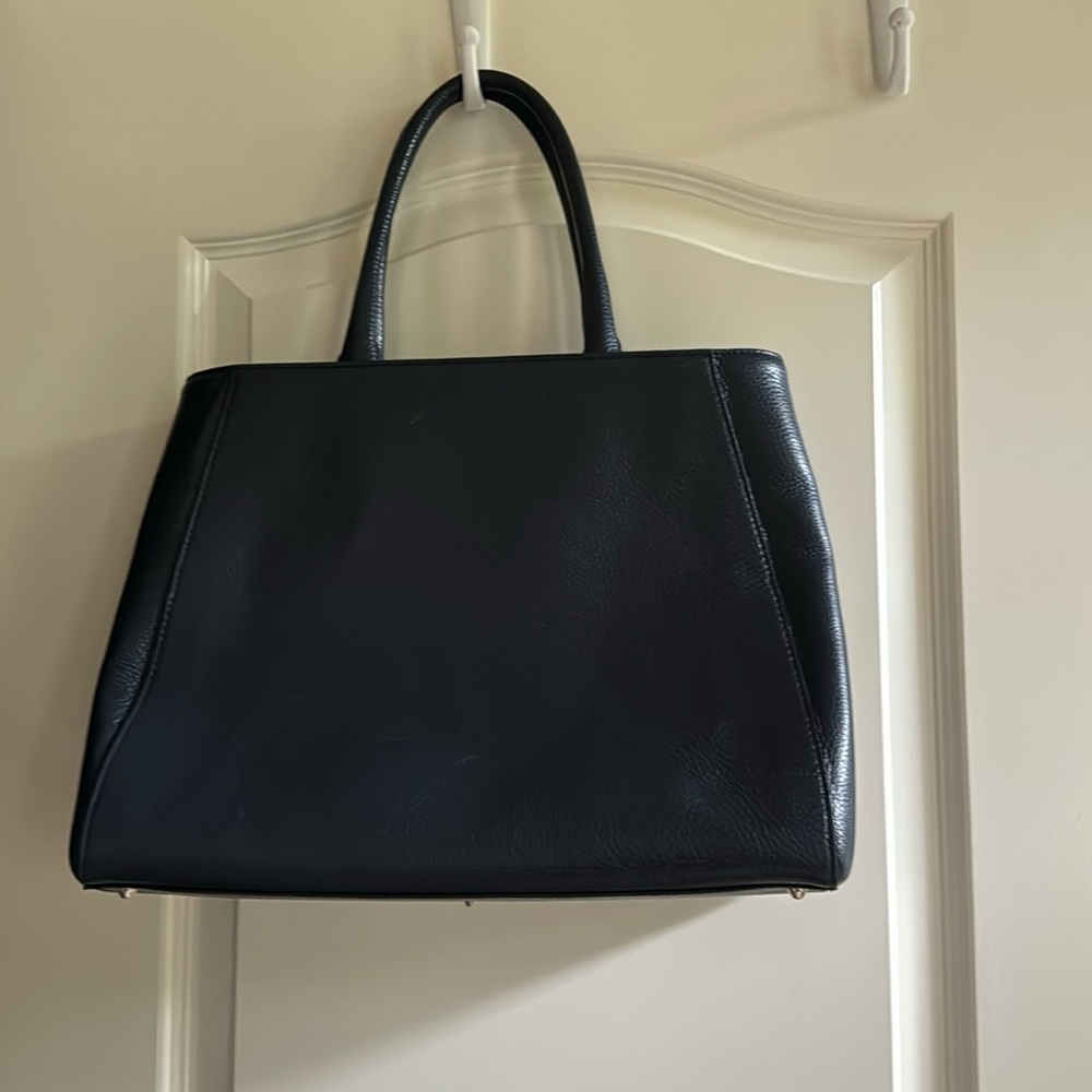 Mirta Italian peppled leather ALICE Handbag by ABATI in Navy